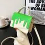 Designer Women Custom Sling Bags Pu Leather Contrasting Color Bag Splicing Texture Flow Heart Chocolate Handbag