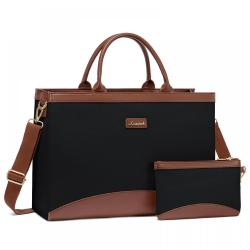 LOVEVOOK 15.6 Inch Large Capacity Business Work Bag with Clutch Purse for Teacher Canvas Computer Office Laptop Tote Bag Women