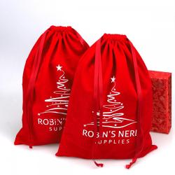 Wholesale Luxury Large Velvet Dust Weeding Gift Packaging Drawstring Bag Red Velvet Clothes Shoe Pouch