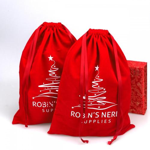 Wholesale Luxury Large Velvet Dust Weeding Gift Packaging Drawstring Bag Red Velvet Clothes Shoe Pouch