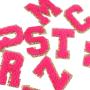 Factory Direct Sale Custom Designer Glitter Large Self Adhesive Bags Chenille Letter Patches