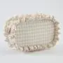 Sprint Cute Lifestyle Storage Organizer Women Girls Polyester Gingham Bag Plaid Travel Toiletry Cosmetic Bag Pink Ruffle Pouch