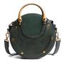Hot selling women's small round bag fashionable frosted splicing single shoulder crossbody handbag