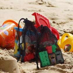 Gelory Wholesale Factory Custom Logo Mesh Drawstring Bag Unisex Outdoor Gym Beach Drawstring Bags