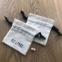 8x8cm Cotton Canvas Jewelry Packaging Bag Jewelry Pouch with Custom logo
