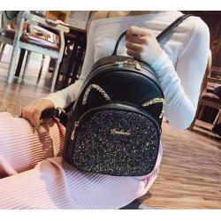 Cute Crystal Diamond Glitter Backpack  For Girls New Fashion Waterproof PU Leather Ladies Designer Bags Cartoon Pattern