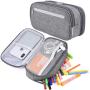 Gelory Wholesale Large-capacity Multifunctional Elementary School Students Three-layer Pencil Case