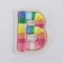 Embroidered  Alphabet Letter Patch Custom Designer Glitter Backpack Hat Rainbow Letter Patches