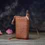 Hand Woven Genuine Leather Phone Pouch Bag Shoulder Bag for Women