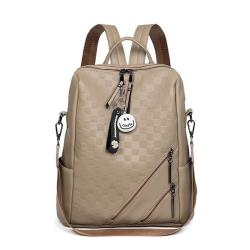 ZF303 New Fashion Shoulder Bag Female Tide Personality Leisure Backpack PU Simple Waterproof Wear-resistant