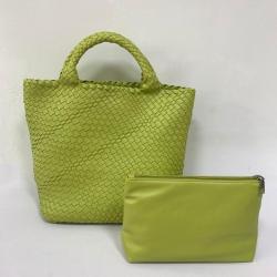 2024 OEM Luxury Designer Vegan Leather Handheld Women's Woven Shoulder Bag Handmade Leather Lined Tote Bag Custom Logo Lady