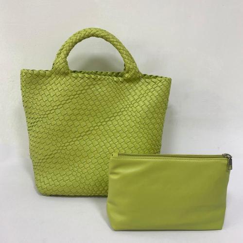 2024 OEM Luxury Designer Vegan Leather Handheld Women's Woven Shoulder Bag Handmade Leather Lined Tote Bag Custom Logo Lady