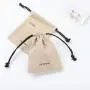 Recyclable Custom Logo Printed Cotton Canvas Drawstring Gift Makeup Pouch Eco-Friendly Cosmetic Packaging Canvas Bag