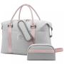 LOVEVOOK 2023 2pcs Low MOQ Stock Waterproof Custom Handbags Weekend Duffel Bag with Toiletry Purse Men Women Travel Luggage Bags