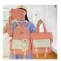 ZR840 SchoolBag Sets Girls Pupil Student Hot Selling Fashion Travel Canvas Little Bear Doll Cute College 4 Pcs Backpack Sets
