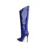 2021 Fashion Design Autumn Stiletto Heels Colorful Patent Leather Rivet Women Boots Side Zipper Thin High Heel Knee High Boots