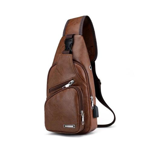 XL011 Fashion Waterproof Classic Crossbody Bag Customized Logo New Version With USB port Earphone Hole Men's Chest Bag