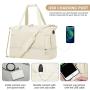 Travel Duffel Bag Sports Tote Gym Bag Shoulder Weekender Overnight Bag for Women