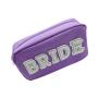 Factory Hot Small Cosmetic Bag Nylon Pearl Towel Embroidery Letter Travel Cosmetic Pouch Makeup Tote Bag For Purse Daily