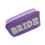 Factory Hot Small Cosmetic Bag Nylon Pearl Towel Embroidery Letter Travel Cosmetic Pouch Makeup Tote Bag For Purse Daily