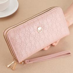 Women's Long Double Zipper Large Capacity Handheld Wallet