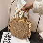 Straw Bag Women 2024 New Ins Fashion Braided Handbag Summer Beach Handbag