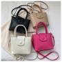 Solid Color Style Bucket Bag Women's New Texture Women's Handbag Korean Version of Casual Fashion Shoulder Crossbody Bag