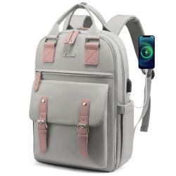 LOVEVOOK Wholesale light weight Travel Backpack with USB Charging Port Vintage College School Bookbag 15.6 inch Laptop Backpacks