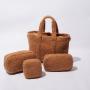 Keymay New Updating Low MOQ Stock Winter Detachable Strap Fleece Handbag Sherpa Cross-body Bag Plush Handbag Teddy Tote Bag