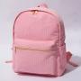 Keymay Custom High Quality Plain Color Kids Teenager Back to School Smell Proof Book Bag Corduroy School Bag Corduroy Backpack