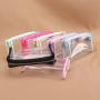 Keymay High Quality Candy Color Gold Zipper PVC Clear Travel Pouch Pvc Zipper Pouch Makeup Travel Bag Cosmetic Bag Custom Logo
