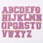 Factory Direct Sale Stock New Custom Designer Patches Embroidery Adhesive White Chenille Glitter Greek Letter Patches