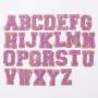 Factory Direct Sale Stock New Custom Designer Patches Embroidery Adhesive White Chenille Glitter Greek Letter Patches