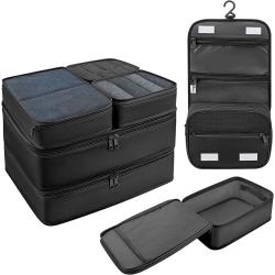 Gelory 8pcs Set Garment Bags Travel Packing Cubes Luggage Packing Organizer Bag For Dry Clothes, Shoes, Cosmetics