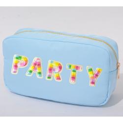 Keymay Custom Sew on Rainbow Letters Sticker Stick on Letters Letter Patches Bags Pouch Makeup Pouch Bag Cosmetic Storage Bag