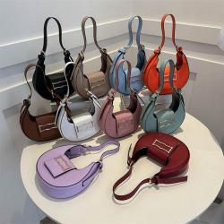 Popular design 2024 pu leather simple new crescent handbag women's underarm bag trend fashion shoulder dumpling bag