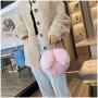 ZR329 New Girls' Plush Cute Rabbit Ear Clip Bag Chain Bag Single Shoulder Crossbody Handheld Women's Bag