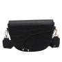New Designer Women's Bag Wide Shoulder Strap Stone Grain Saddle Cross-body Bag Versatile Fashionable Ins Single Shoulder Bag