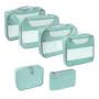 custom prints 9 pieces set extra large polyester compression packing cubes in taupe beige travel luggage organizer