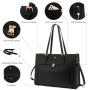 Fashion Waterproof Office Tote Bag Briefcase with USB Port Leather Shoulder Handbag Travel Business School Laptop Bag for Women