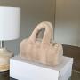2024 Autumn Lazy Plush Bag New Small Handbag Cute Furry Cylindrical Bag