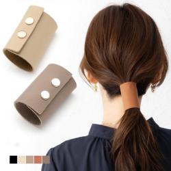 Korean Style 2021 Colors Hair Rope Ties Custom Logo Genuine Leather Hair Scrunchies For Girls Hair Accessories