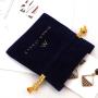 Custom Logo Printed Mini Velvet Jewelry Brooch Storage Bag Luxury Velvet Jewelry Drawstring Pouch