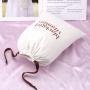 Custom Logo Printing White Cotton Twill Drawstring Bag For Hat Shoes Underwear Luxury Cotton Gift Dust Pouch