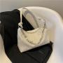 Summer Newest Pearl Chain Para Mujeres Bolso Bolsas Square Small Hand Bags For Women Pleated Leather Lady Designer Shoulder Bag