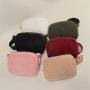 Kemay 7 Colors Inner Mesh Pocket Gold Hardware Adjustable Shoulder Strap Plush Fanny Pack Sherpa Teddy Bum Bag Fuzzy Belt Bag