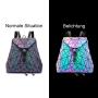 Lovevook 2024 OEM custom logo women reflective back pack set crossbody bags ladies school bag women Geometric luminous backpacks