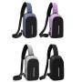 HR195 New Casual Men's Outdoor Cycling Chest Bag Polyester Durable Daily Chest Bag Waterproof USB Charging Earphone Hole Bag