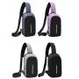 HR195 New Casual Men's Outdoor Cycling Chest Bag Polyester Durable Daily Chest Bag Waterproof USB Charging Earphone Hole Bag