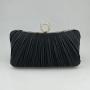 New Satin pleated clutch rhinestone ring head crossbody bags custom wrinkle pattern evening clutch bags for Party Wedding Bridal evening bag 2024